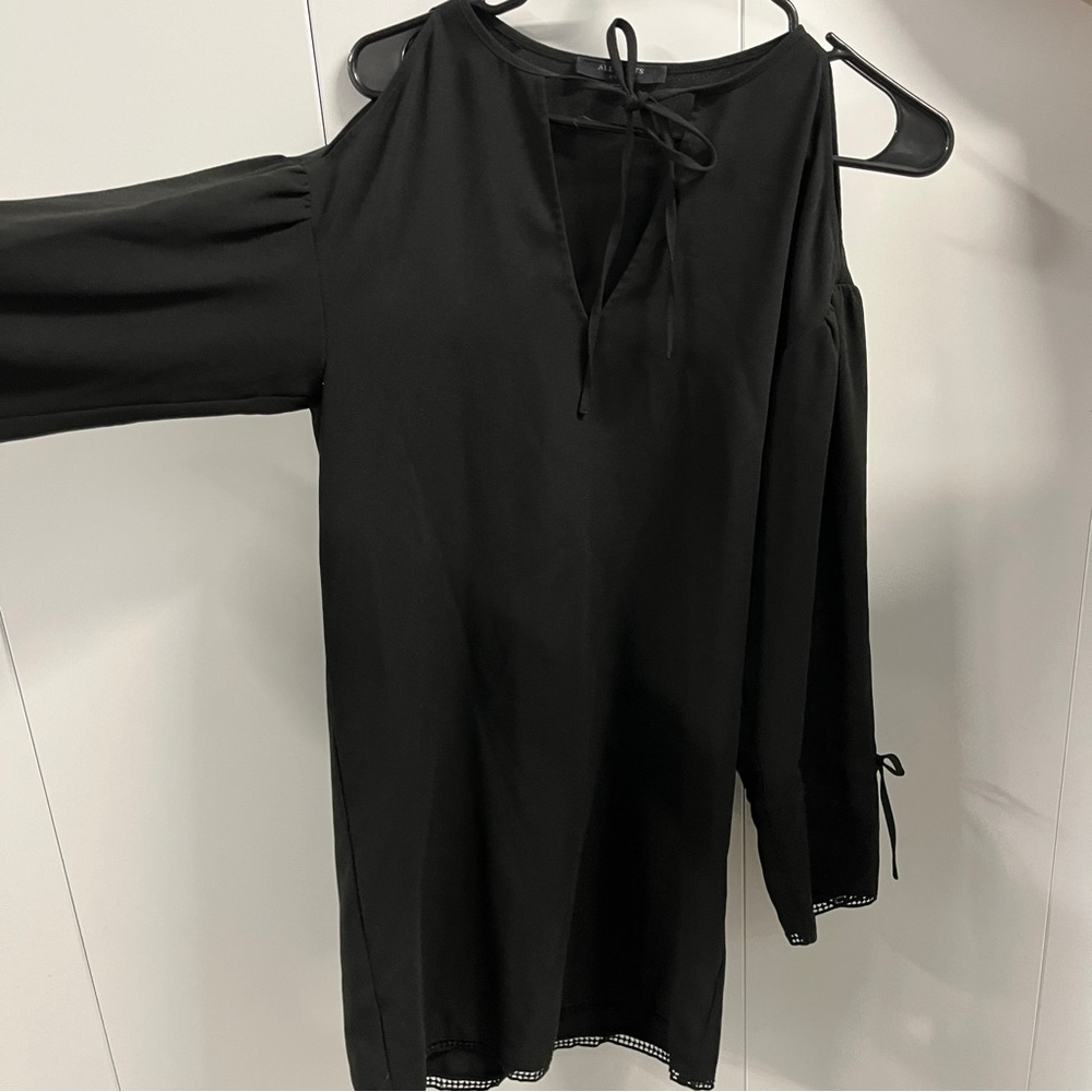 Black dress with open shoulders